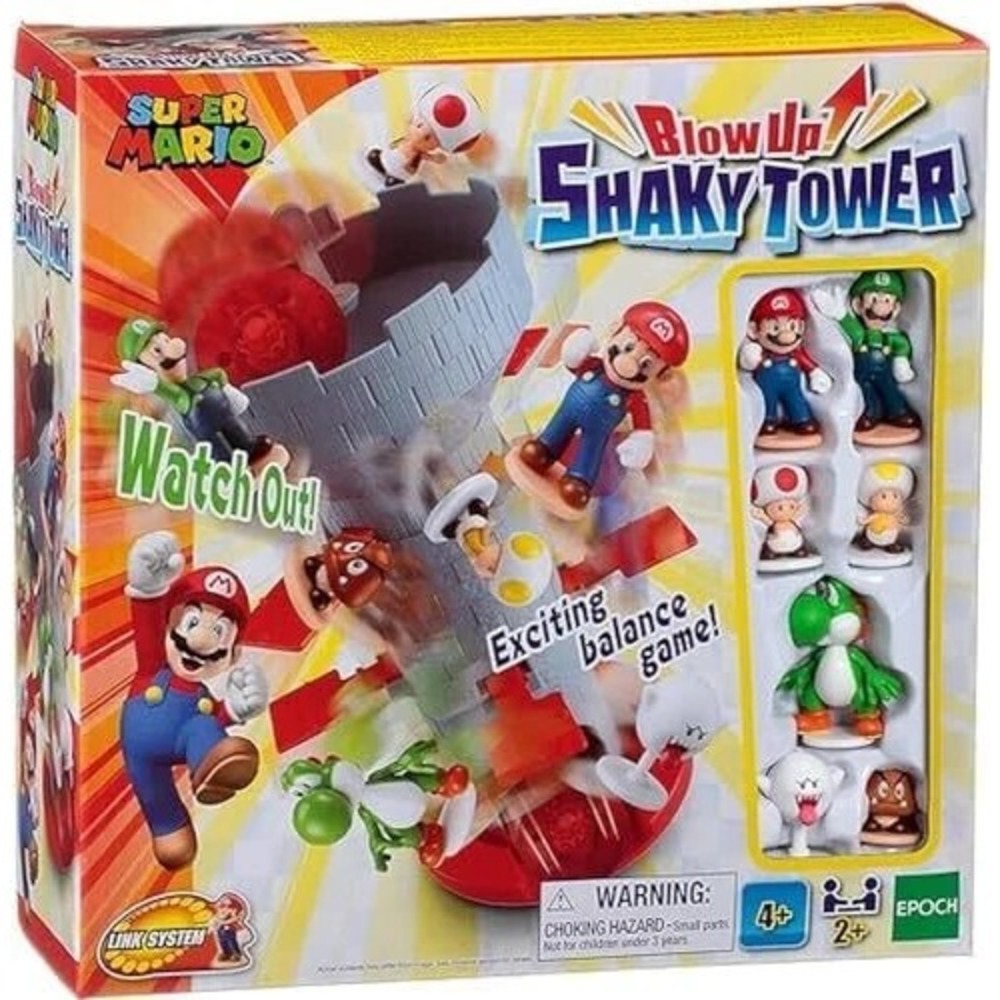 Epoch Games Super Mario Blow Up! Shaky Tower Balancing Game 7356 New